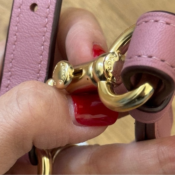 Coach Purse Shoulder Strap - Mauve Leather / Brushed Gold Hardware - Like New - Picture 8 of 10